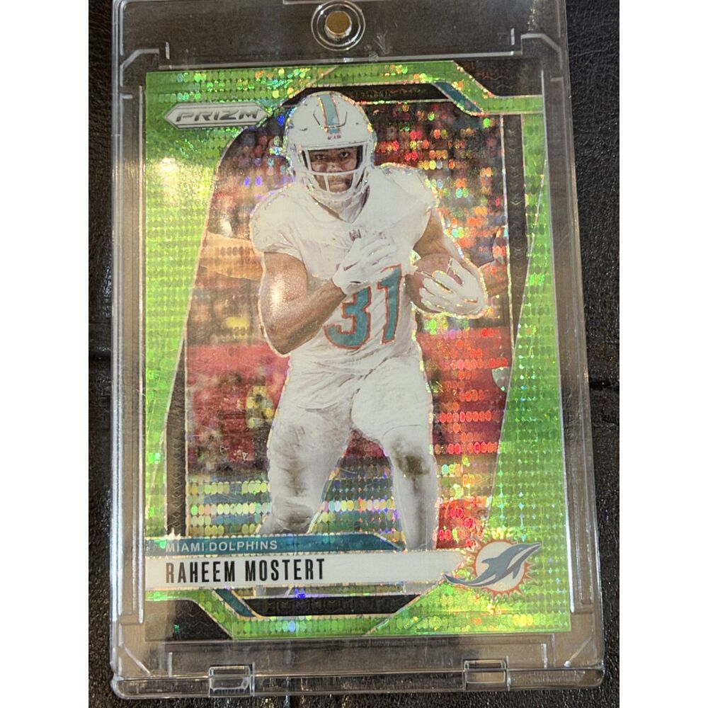 2024 Panini Prizm Raheem Mostert Green Pulsar Prizm #179 Miami Dolphins